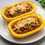 Gratin de courge spaghetti préparé avec des ingrédients frais