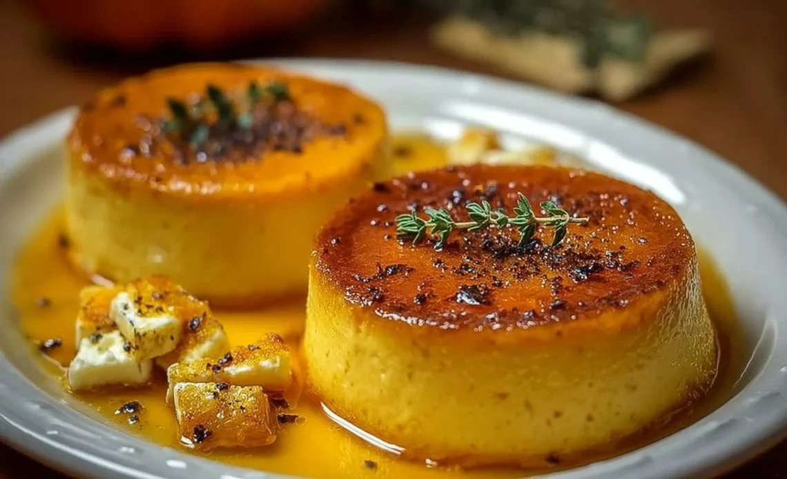 Flan à la courge butternut et fromage de chèvre, un plat savoureux