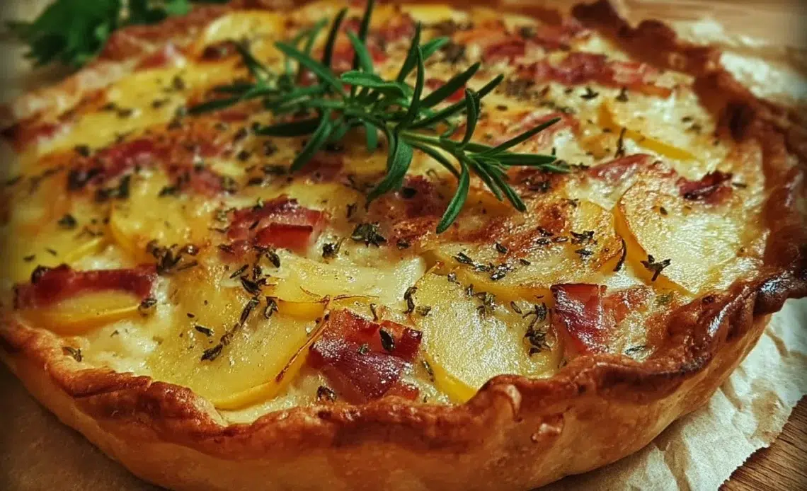 Tarte Campagnarde 1 Tarte Campagnarde aux légumes frais et fromage savoureux