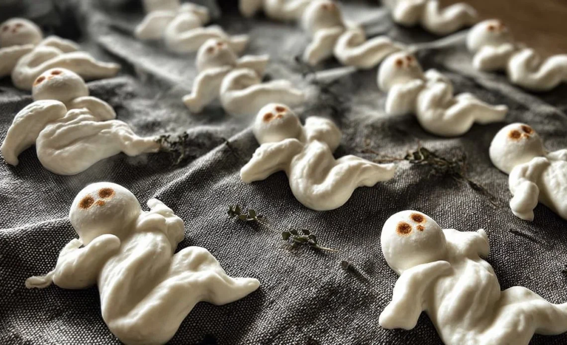 Biscuits Fantômes en Meringue 1 Biscuits fantômes en meringue, délices sucrés pour Halloween
