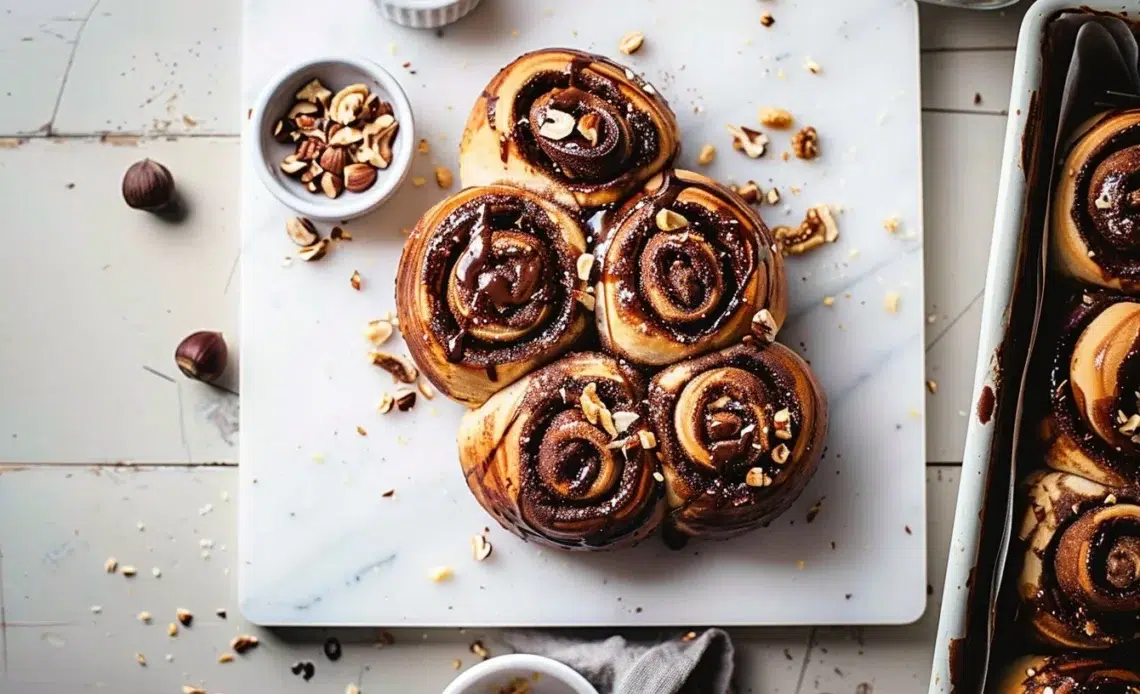 Brioches roulées chocolat-noisette délicieusement moelleuses