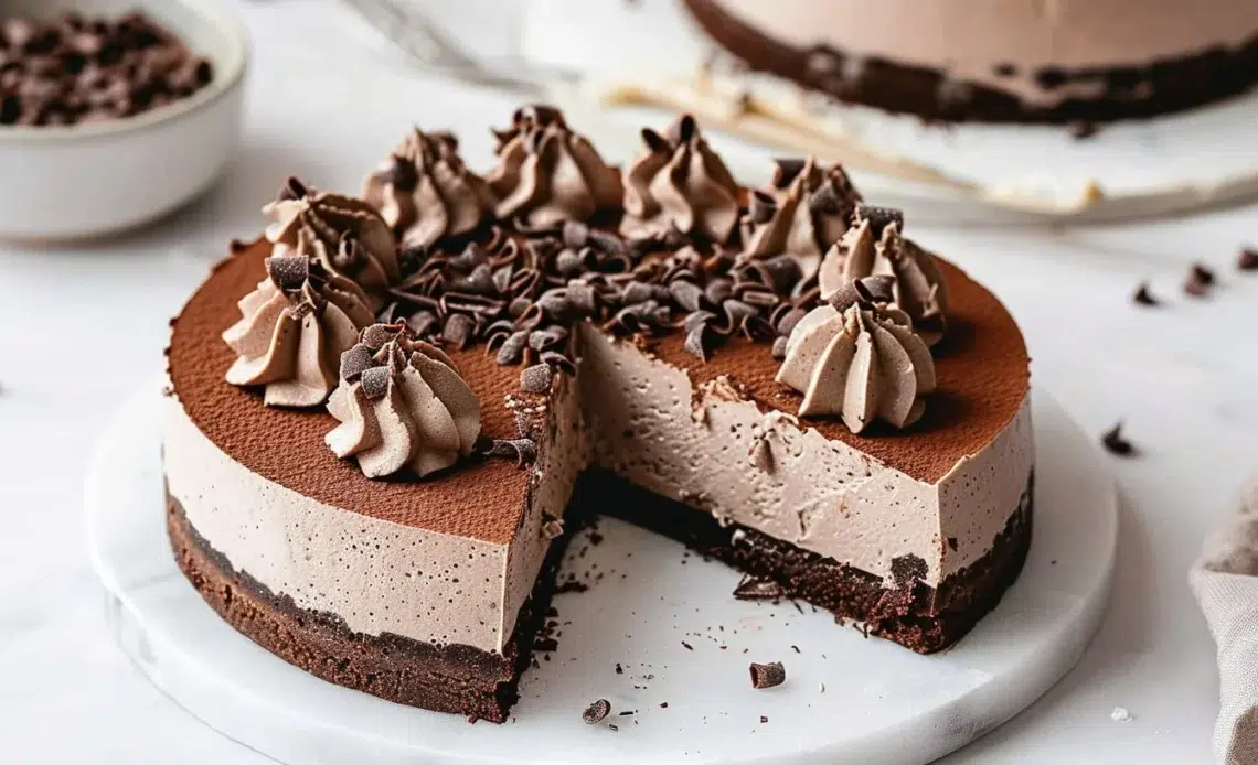 Cheesecake au chocolat sans cuisson, un dessert gourmand et facile à préparer.
