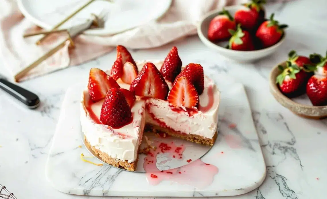 Cheesecake léger et fruité sans cuisson 1 Cheesecake léger et fruité sans cuisson avec des fruits frais