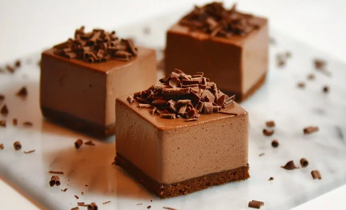 Entremets chocolat noir et lait sur base croustillante au praliné 1 Entremets chocolat noir et lait sur base croustillante praliné