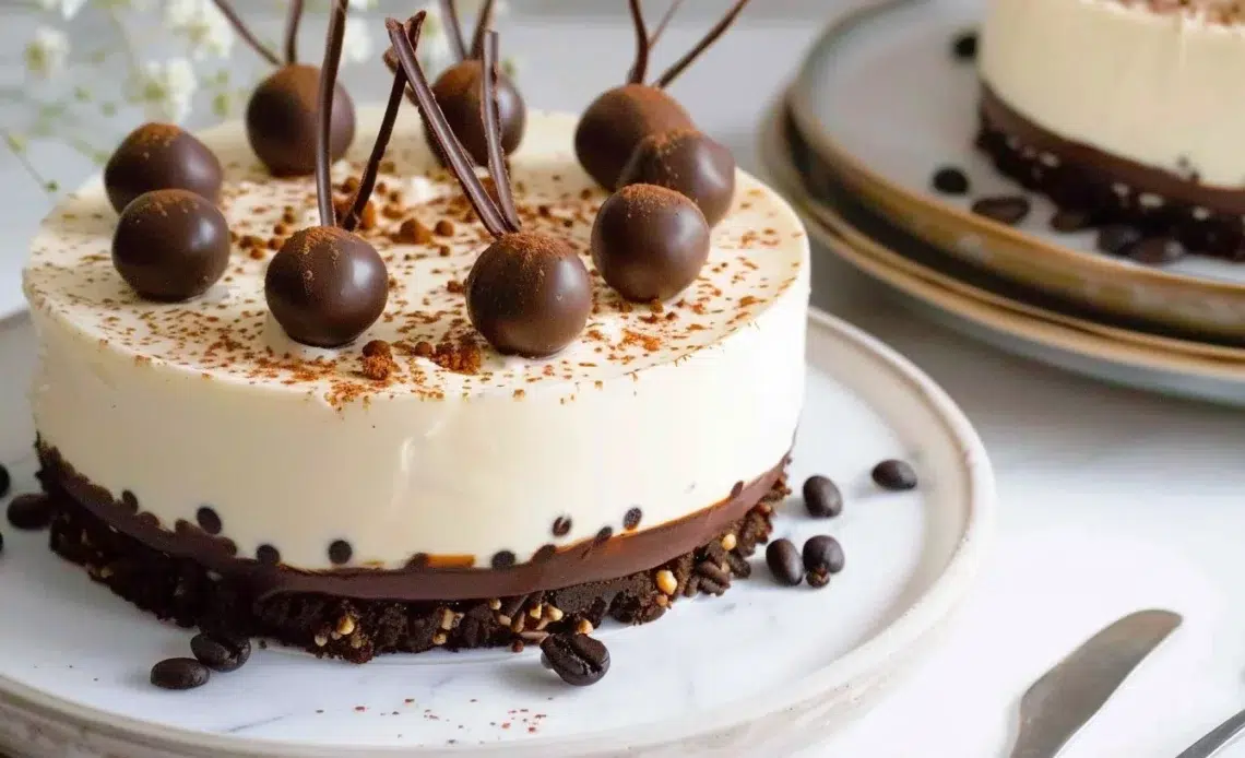 Entremets Mascarpone au Chocolat Noir et Café, un dessert élégant et savoureux