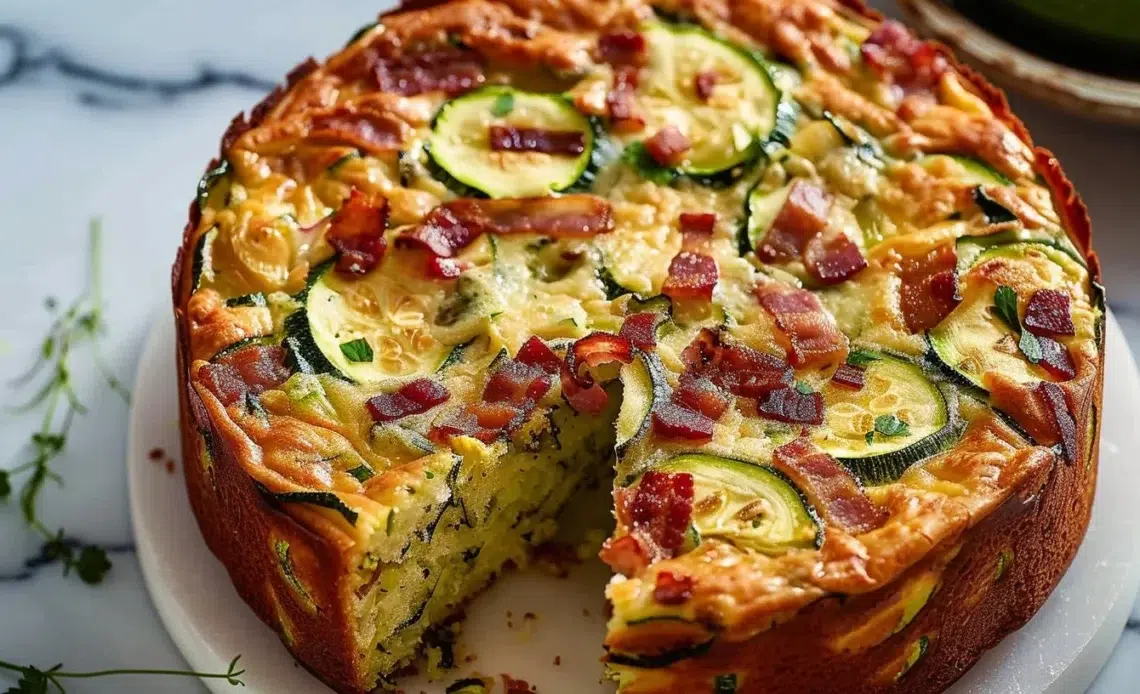 Gâteau de courgette aux lardons 1 Gâteau de courgette aux lardons, plat gourmand et savoureux