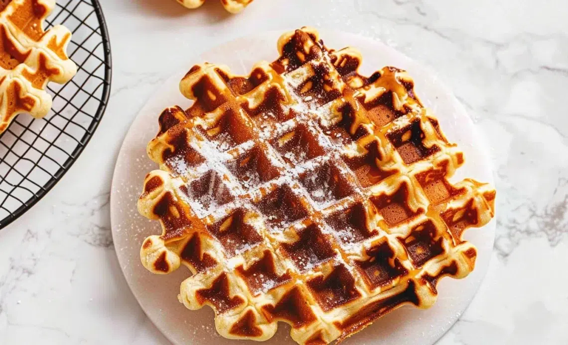Gaufre Liégeoise dorée et croustillante, une spécialité belge sucrée.