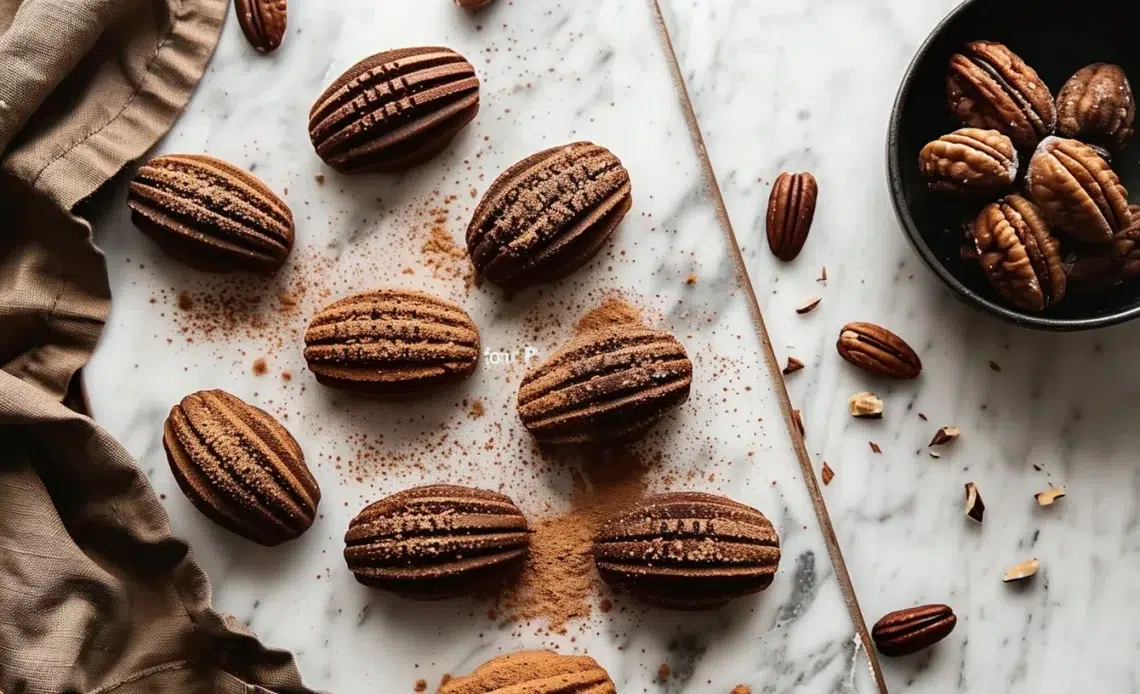 Madeleines chocolat noisette délicieuses sur assiette