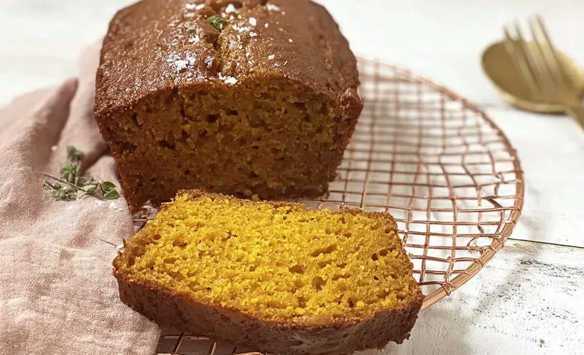 Délicieux pain de citrouille fait maison avec une texture moelleuse