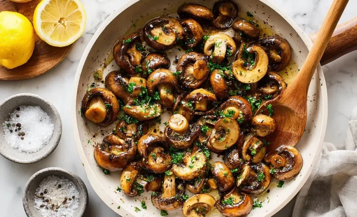 Poêlée de cèpes: simple, parfumée et irrésistible, prête en quelques minutes. 1 Poêlée de cèpes savoureuse prête en quelques minutes, plat idéal pour gourmets.