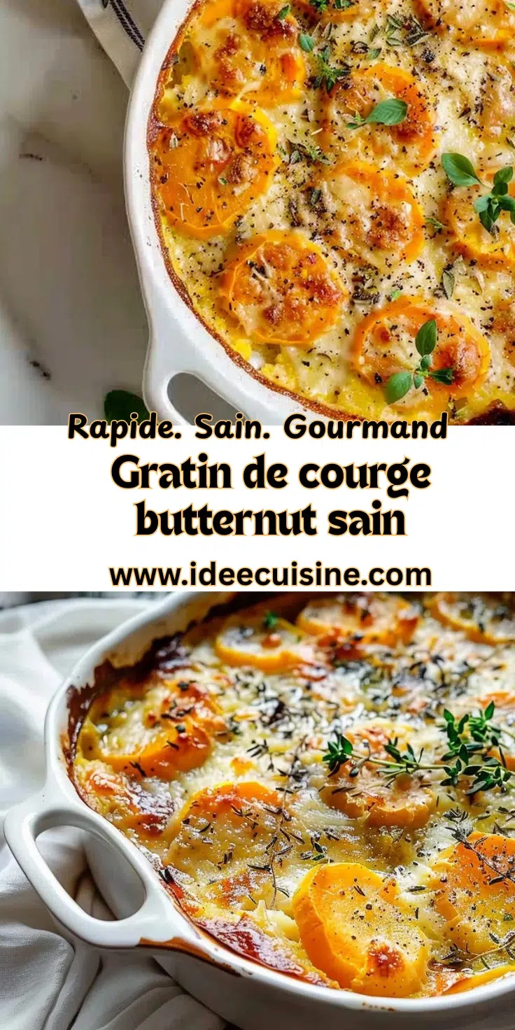 Plat de gratin de courge butternut, croûte dorée, portions individuelles.