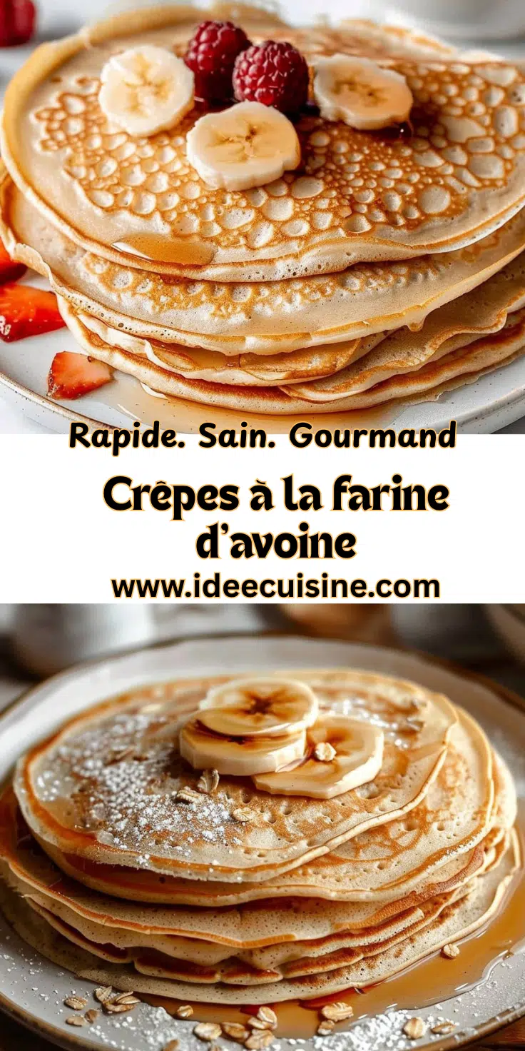 Pile de crêpes dorées et moelleuses, décor banane tranchée et fruits rouges frais