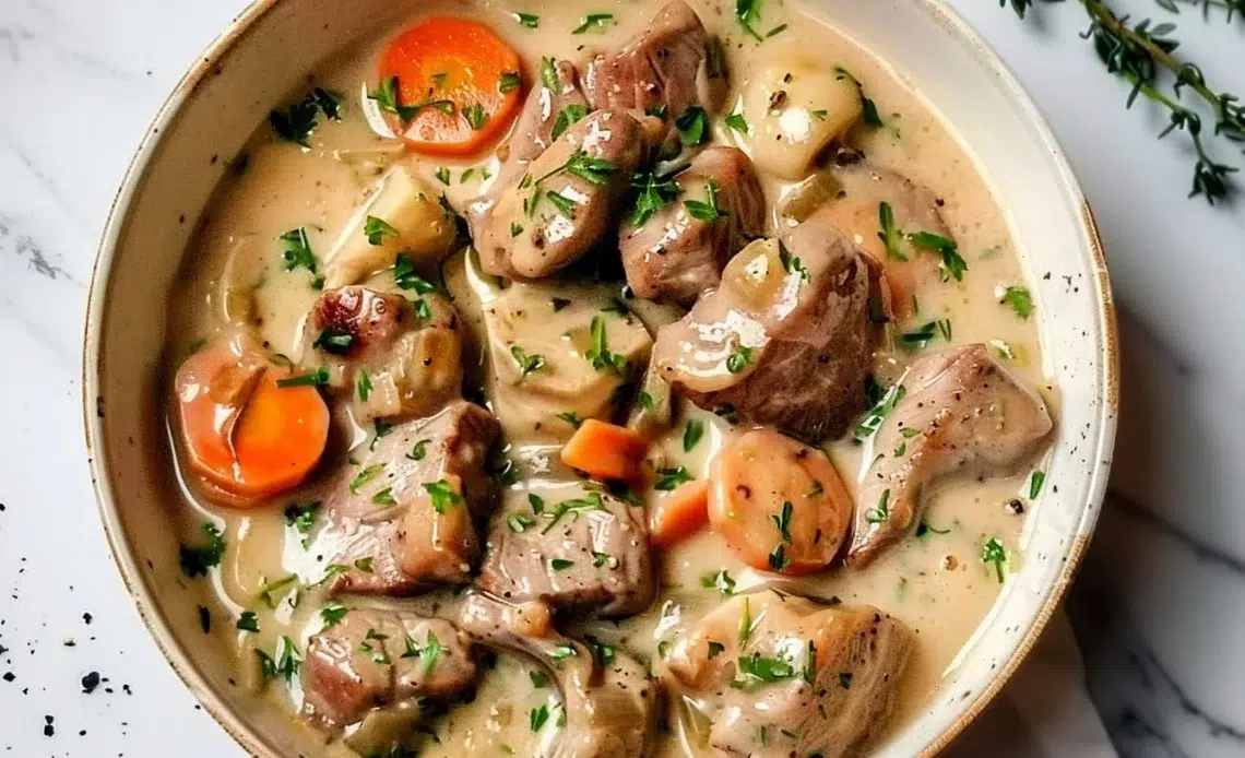 Blanquette de Veau à l'Ancienne, plat traditionnel français savoureux