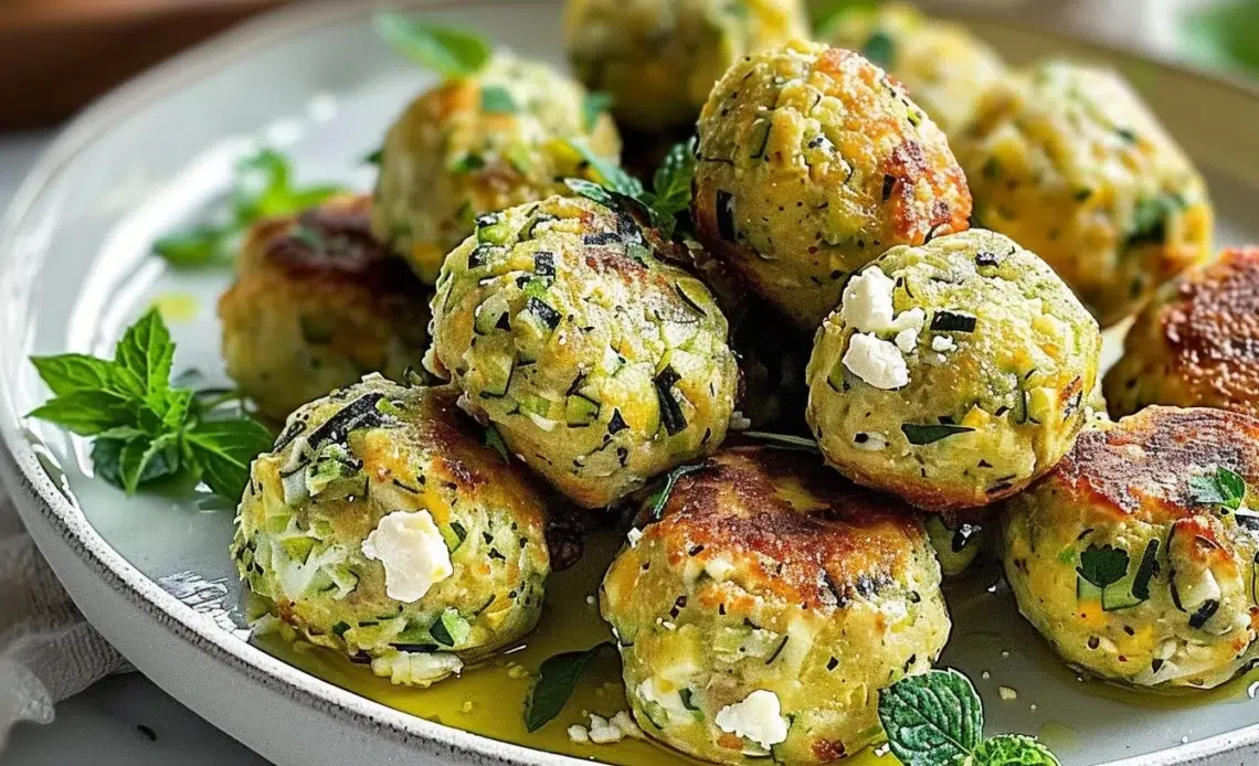 Boulettes de courgettes et feta croustillantes et savoureuses