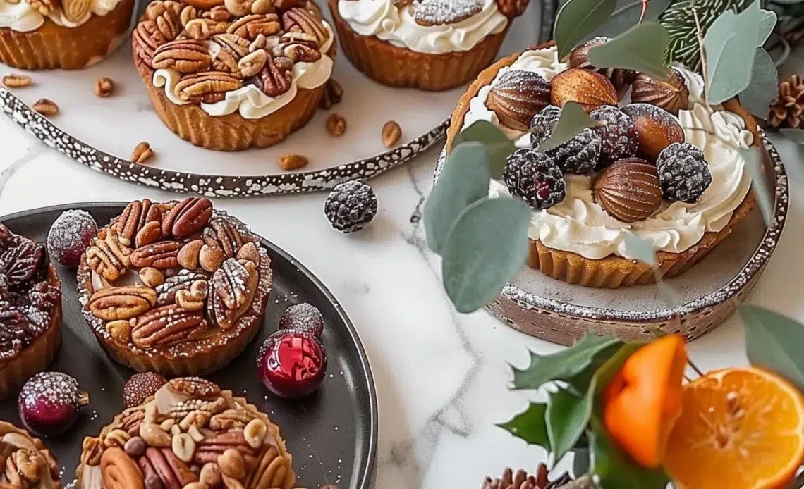 Desserts de Noël traditionnels de Provence sur une table festive