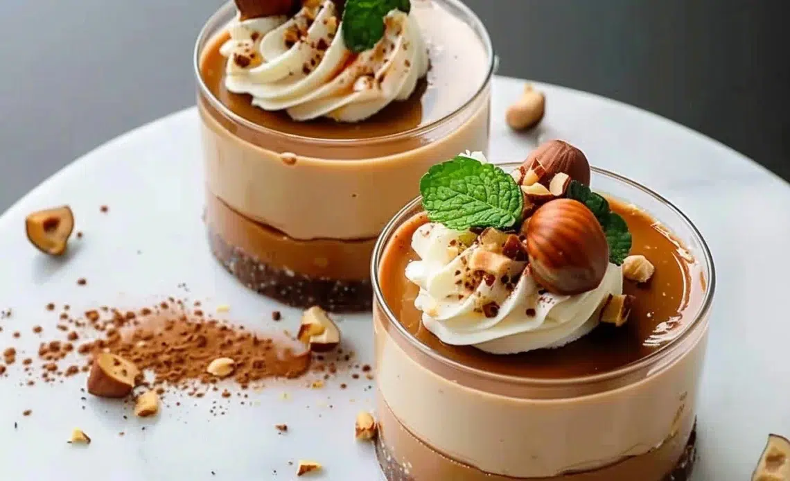 Entremets mousse au caramel et noisettes, un dessert délicieux et gourmand