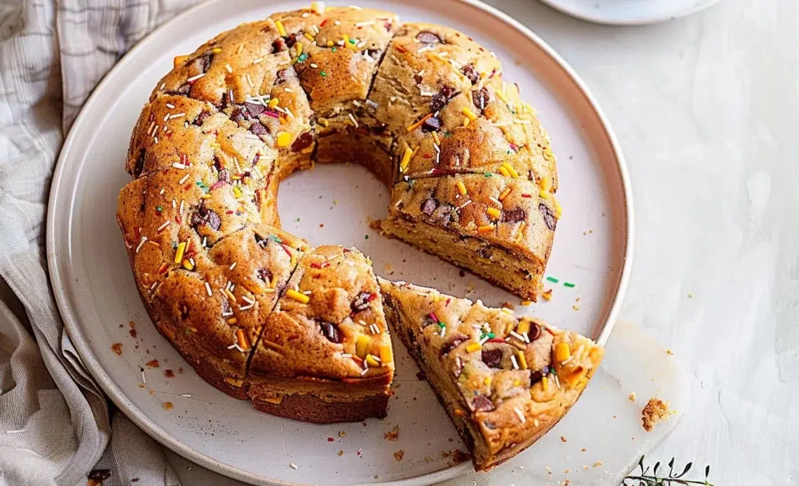 Galette des Rois avec Pâte à Cookies (sans gluten) 1 Galette des Rois sans gluten avec Pâte à Cookies fraîchement préparée.