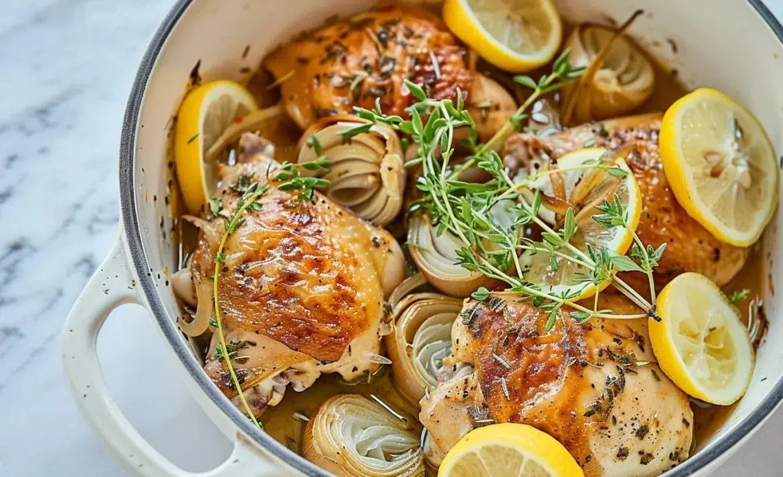 Recette de poulet aux fenouils, origan et citron, plat savoureux et équilibré