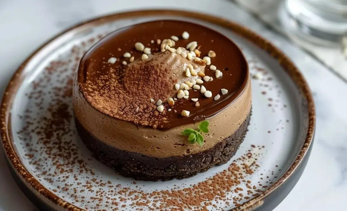 Gâteau au fromage au chocolat Dubaï et tahini 1 Gâteau au fromage au chocolat avec tahini inspiré de Dubaï