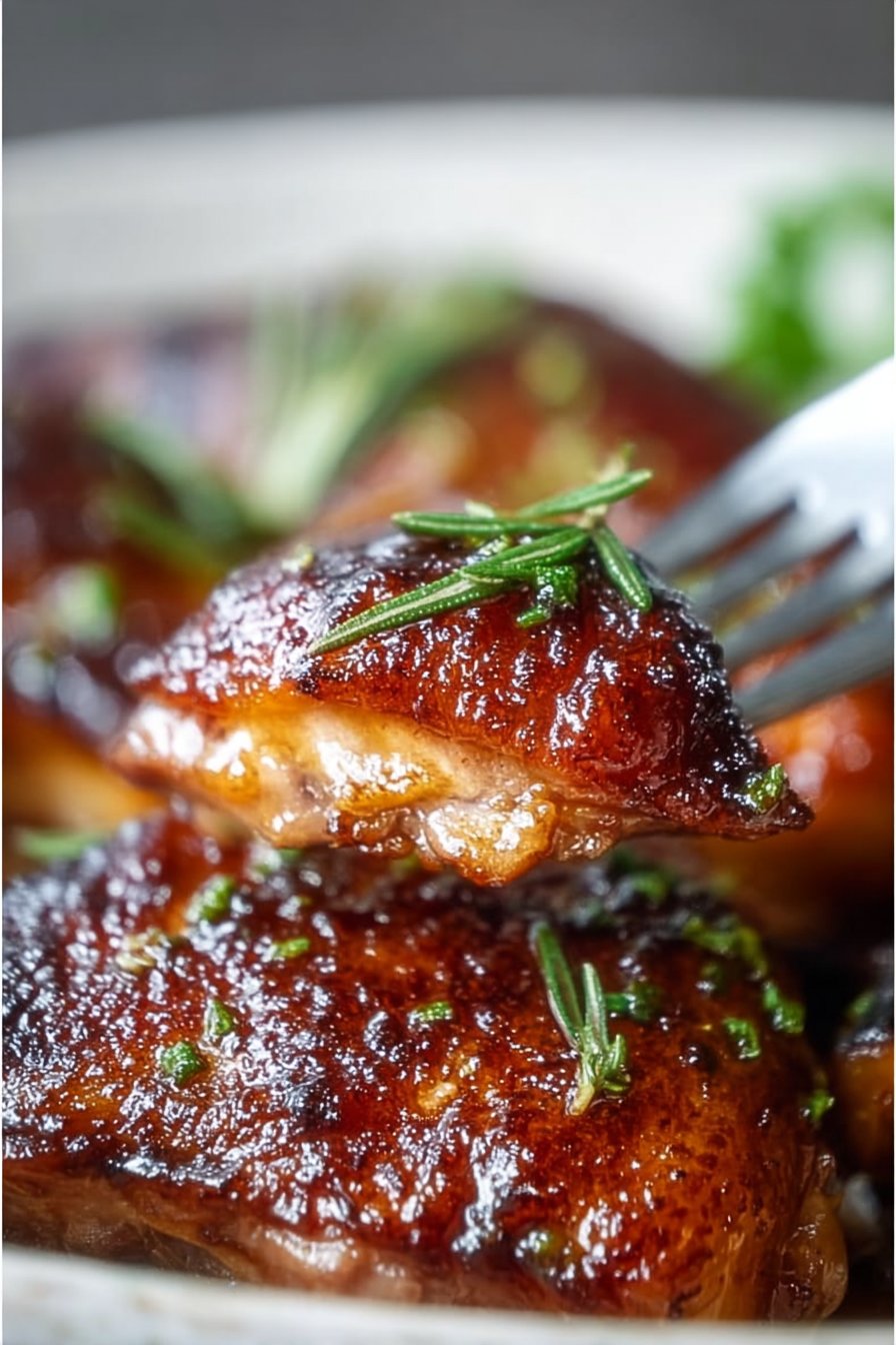 Cuisses de canard caramélisées avec sauce érable-romarin