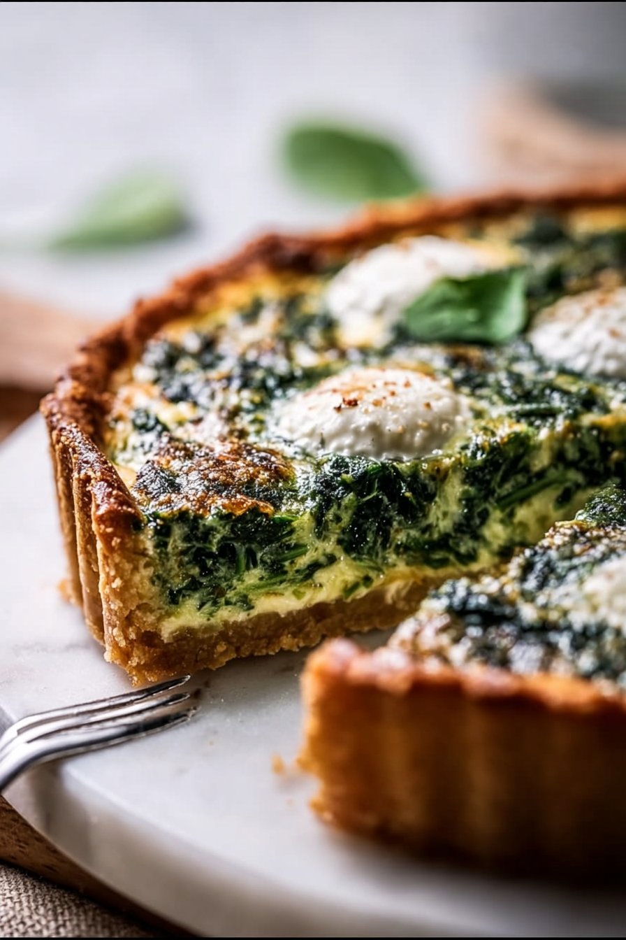 Tarte aux épinards et crème