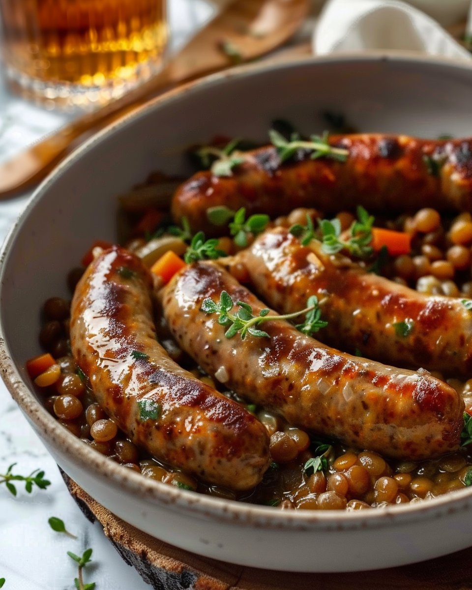 Sausages with lentils in Cookeo