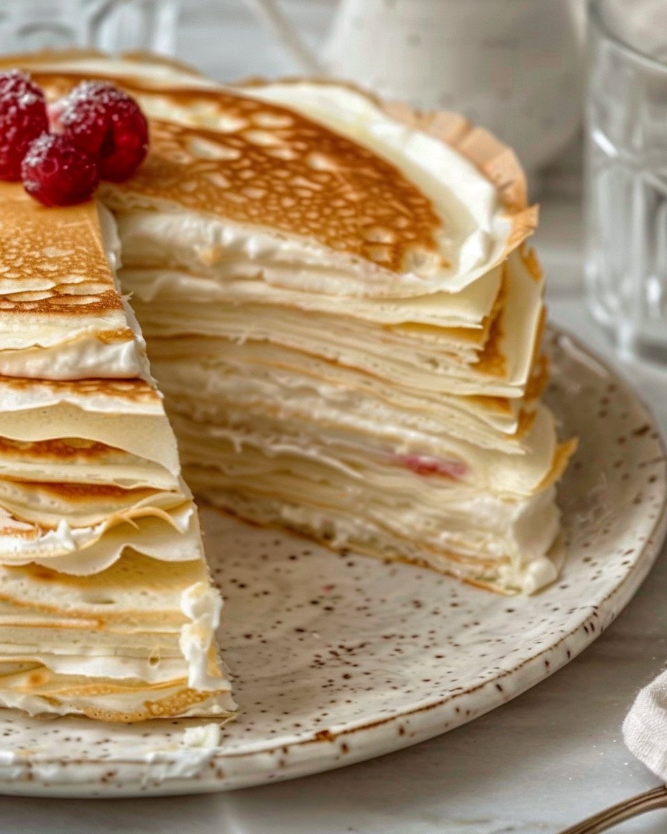 Gâteau de crêpes à la crème pâtissière