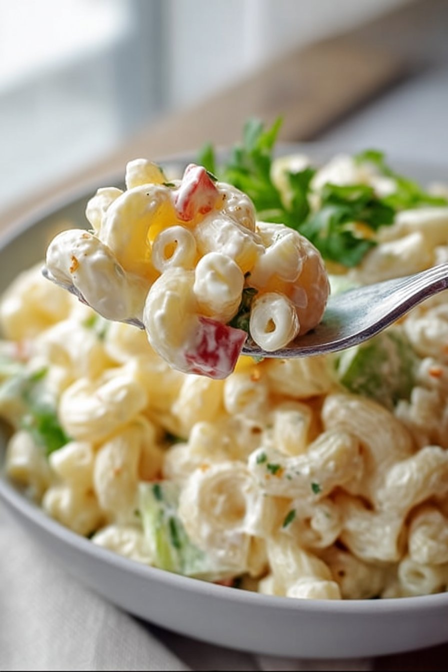 Salade de macaroni mayonnaise crémeuse
