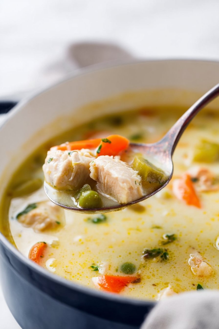 Soupe de Poulet Crémeuse aux Légumes