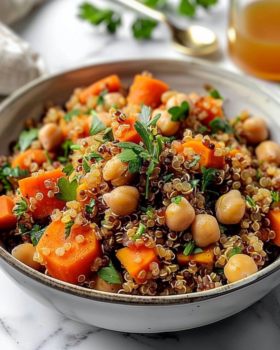 Quinoa and Spiced Bulgur with Delicious Carrots and Chickpeas