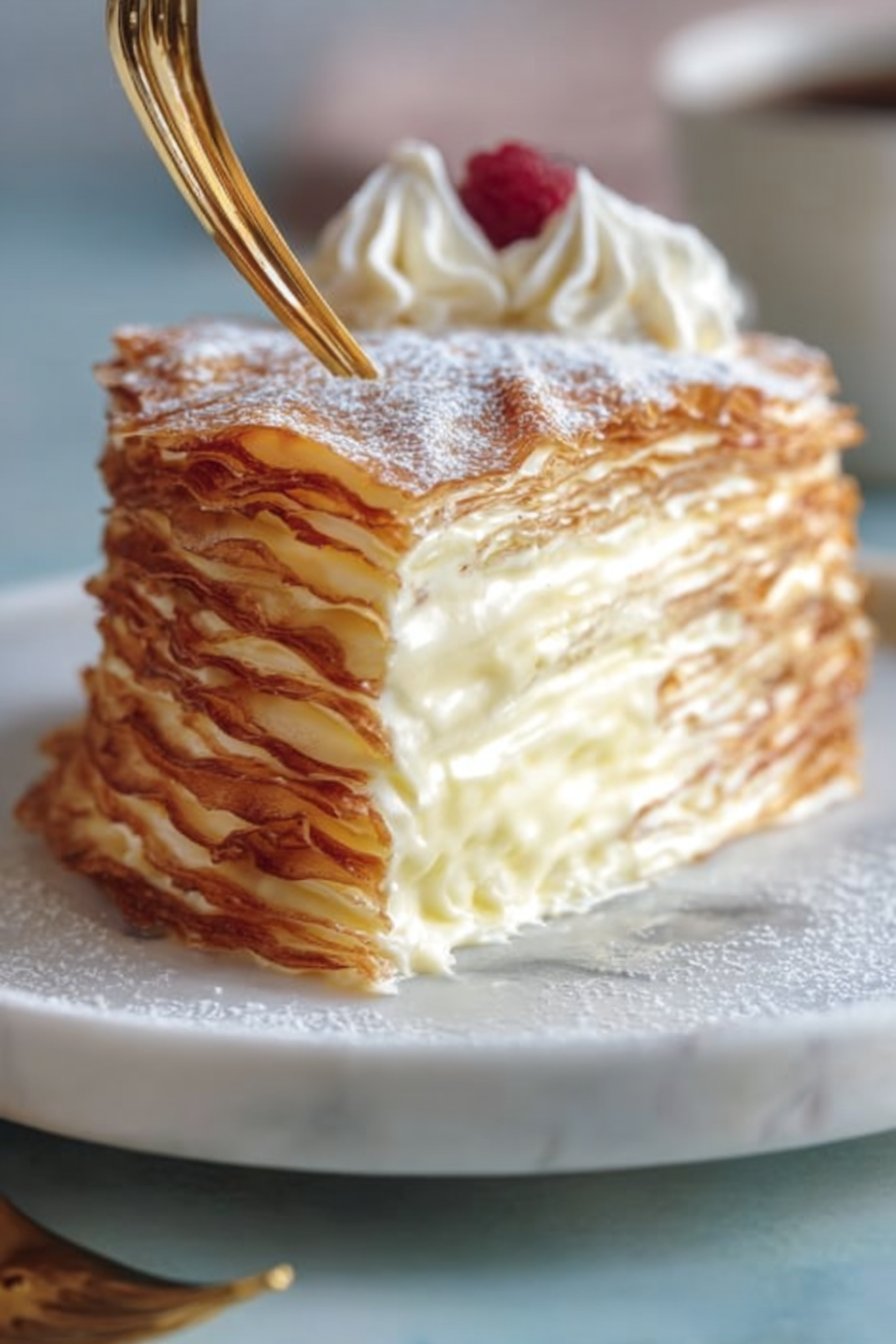 Gâteau Mille-Crêpes au Mascarpone et Chocolat Blanc