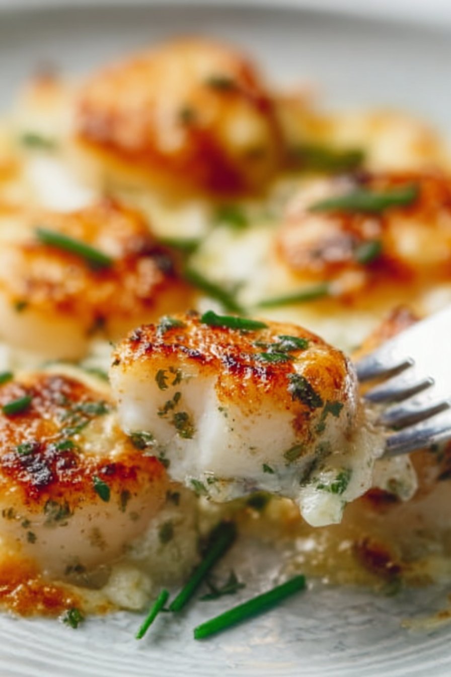 Coquilles Saint-Jacques gratinées