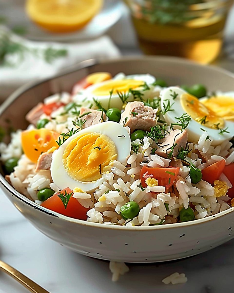 Salade Riz, Thon et Œufs : La Recette Été Équilibrée et Délicieuse