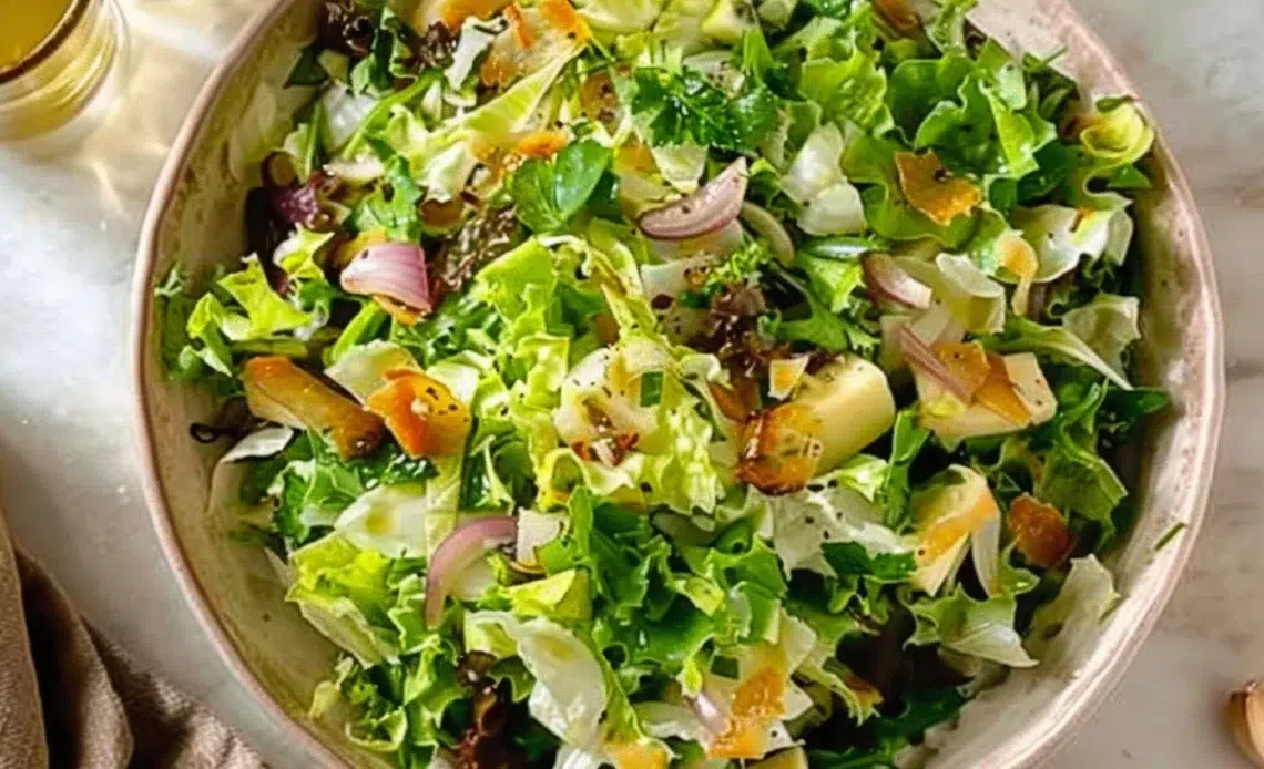 Salade cuite à l'ail et au beurre 1 Salade cuite à l'ail et au beurre servie dans un plat de présentation