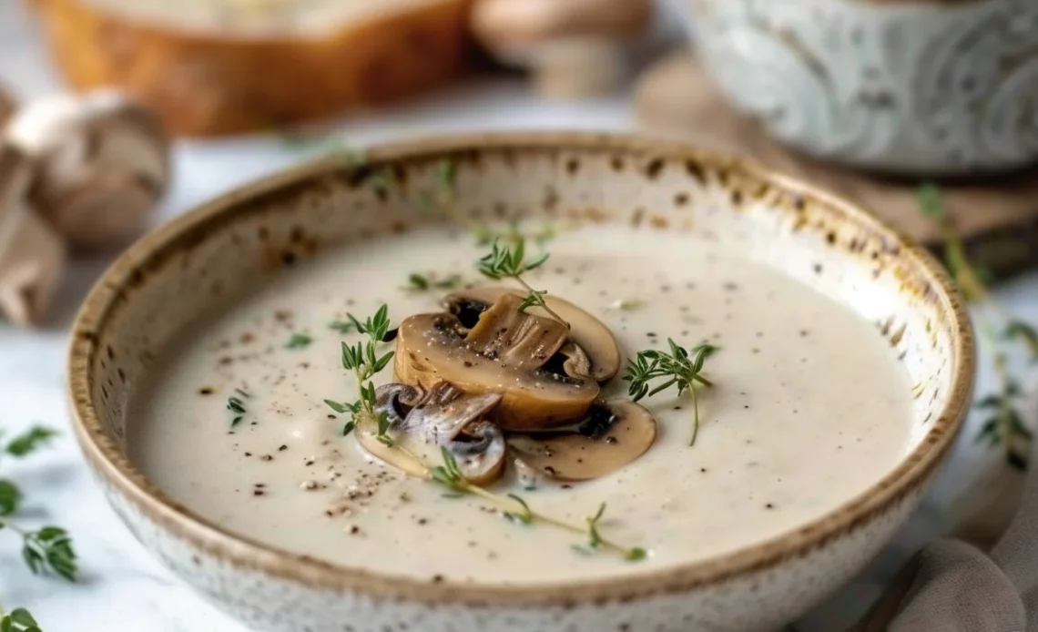Recette de Velouté de Champignons Maison, crémeux et délicieux.