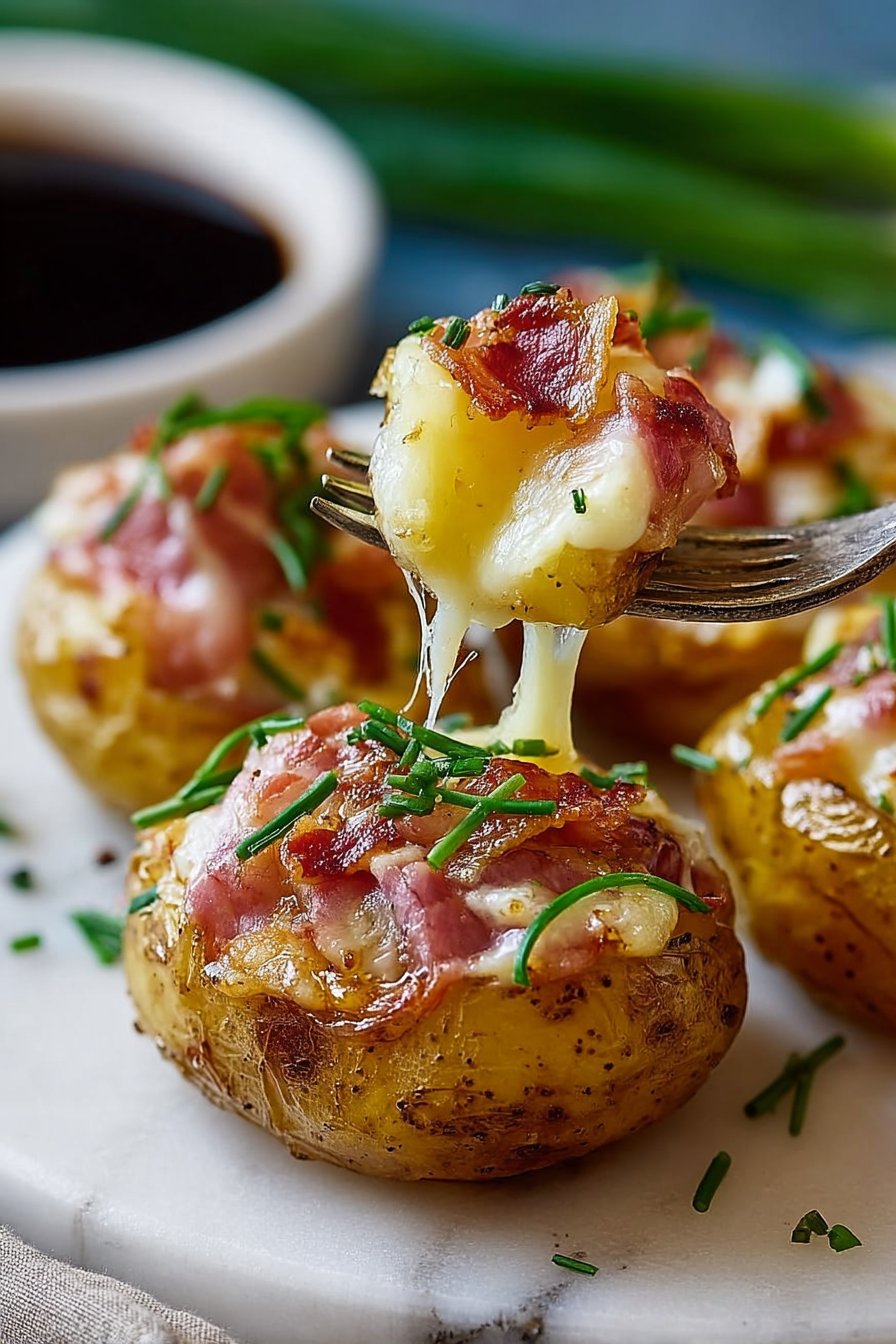 Pommes de terre garnies de fromage et bacon