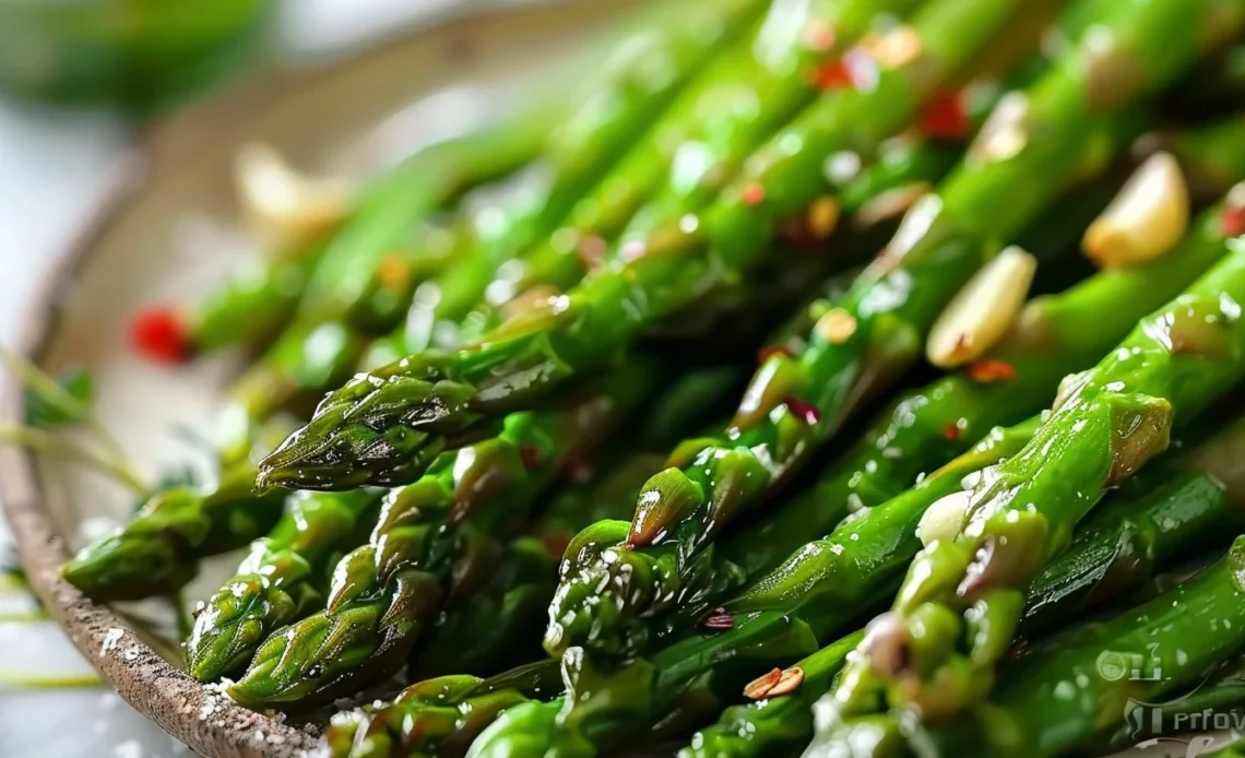 Asperges poêlées à l'ail, plat coloré et savoureux parfait pour le printemps