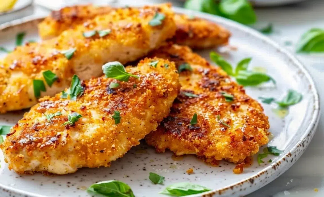 Blancs de poulet panés maison croustillants