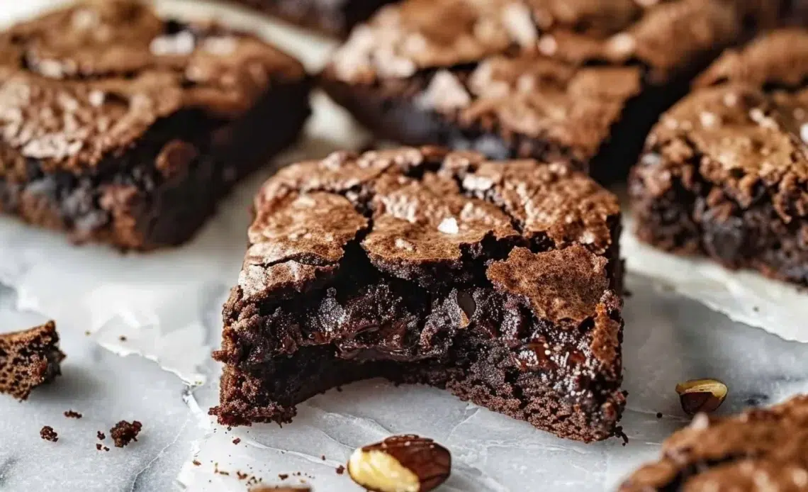 Brownies gourmands aux cookies, un mélange parfait de chocolat et biscuits.