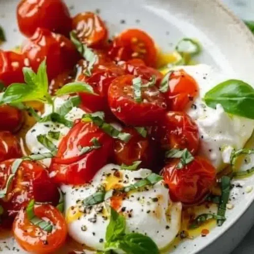 Burrata crémeuse avec tomates cerises confites : une explosion de saveurs 3 burrata with candied cherry tomatoes 2026 01 12 214717 1024x574 1