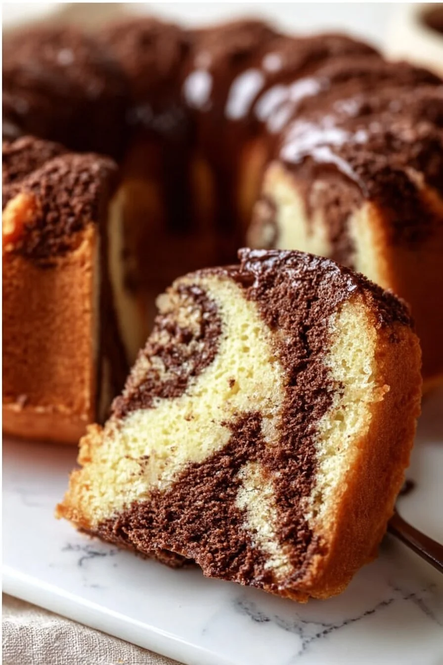 Cake marbré vanille chocolat