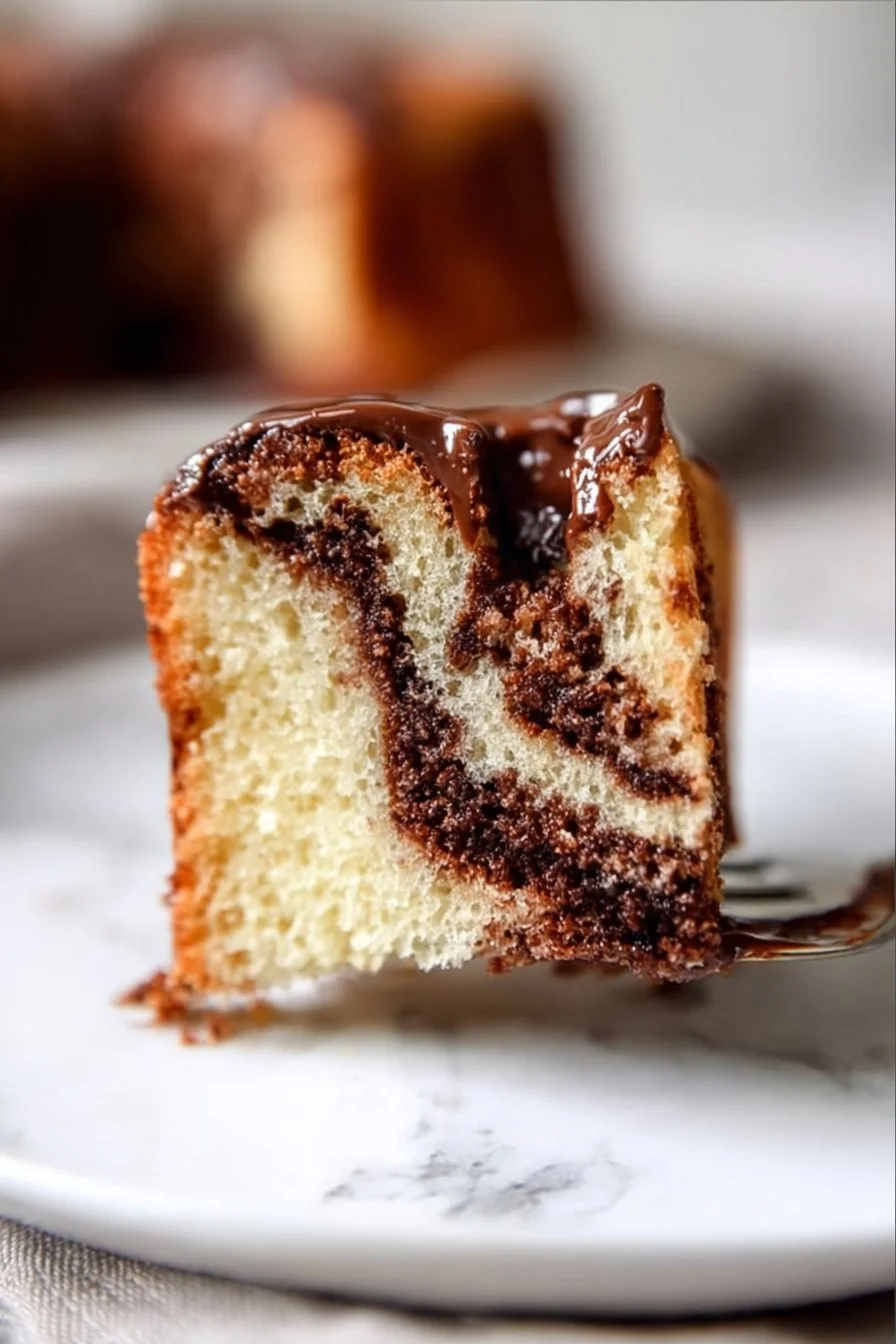 Cake marbré vanille chocolat