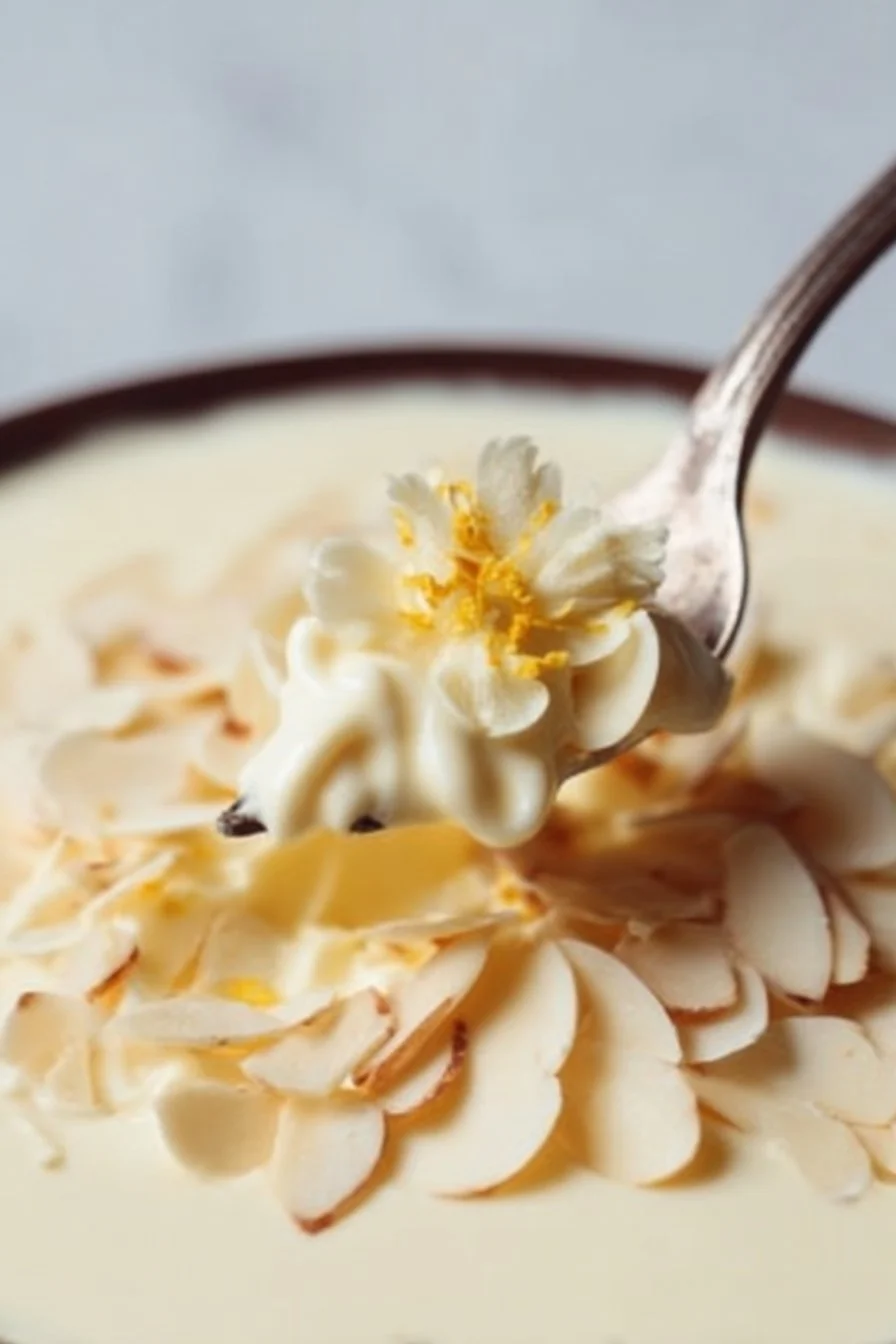 Crème au lait aux amandes et à la fleur d’oranger 2 Crème au lait aux amandes et à la fleur d’oranger