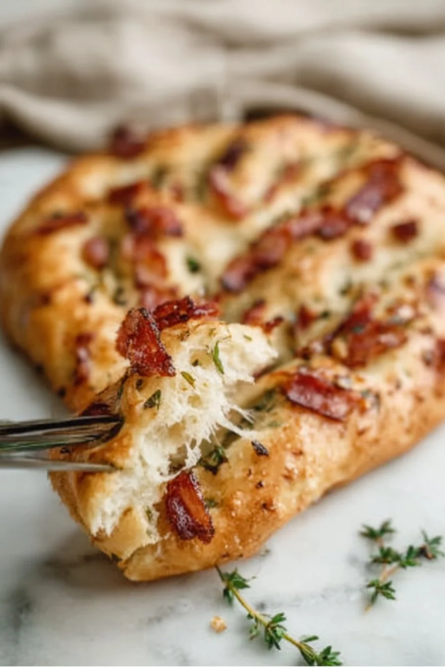 Fougasse aux lardons