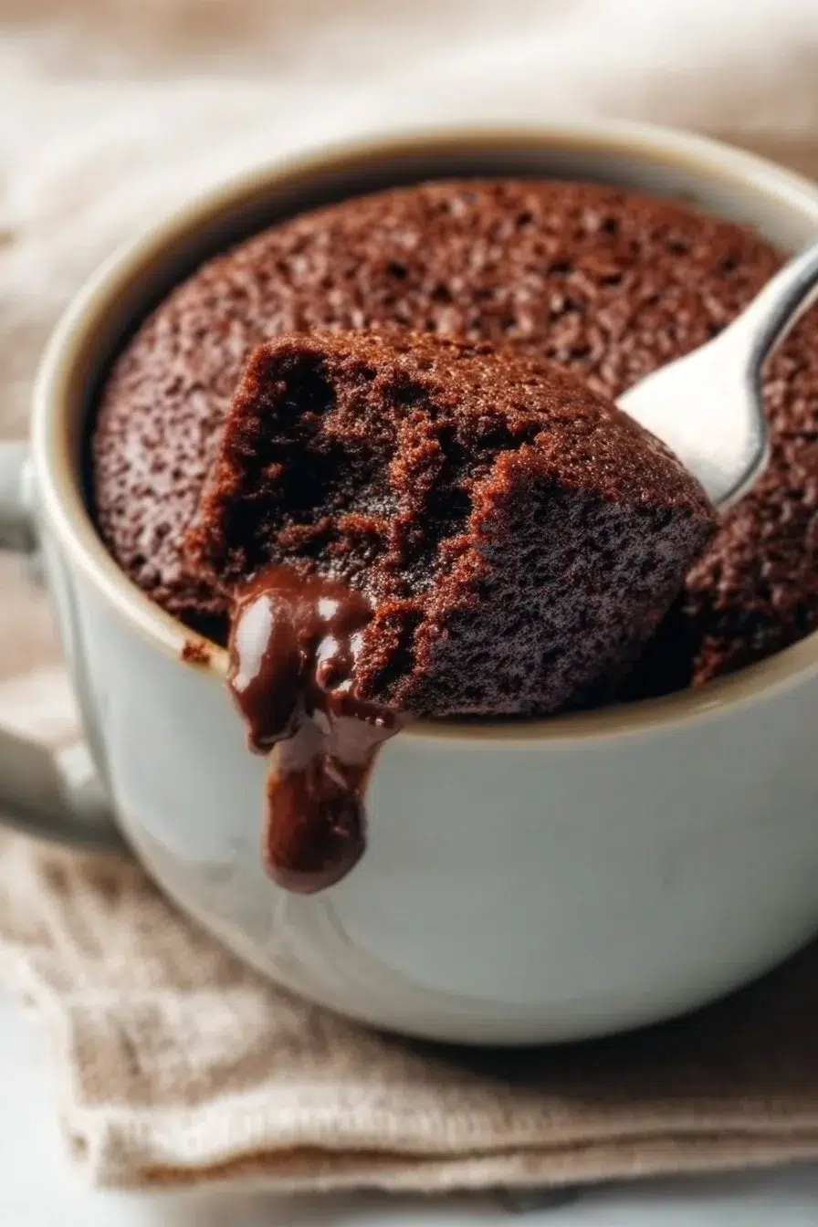 Gâteau moelleux au chocolat dans une tasse