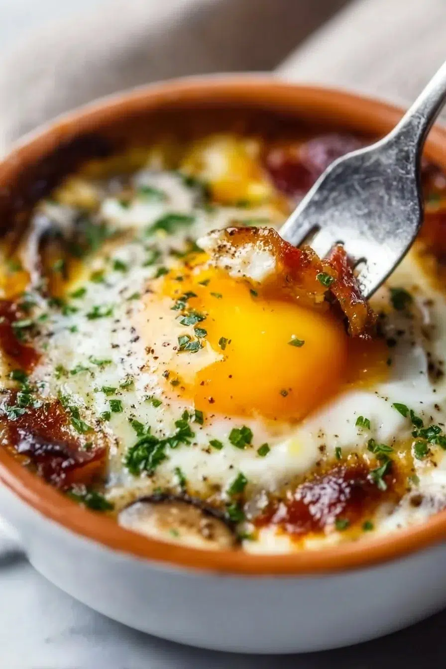 Œufs en cocotte forestière