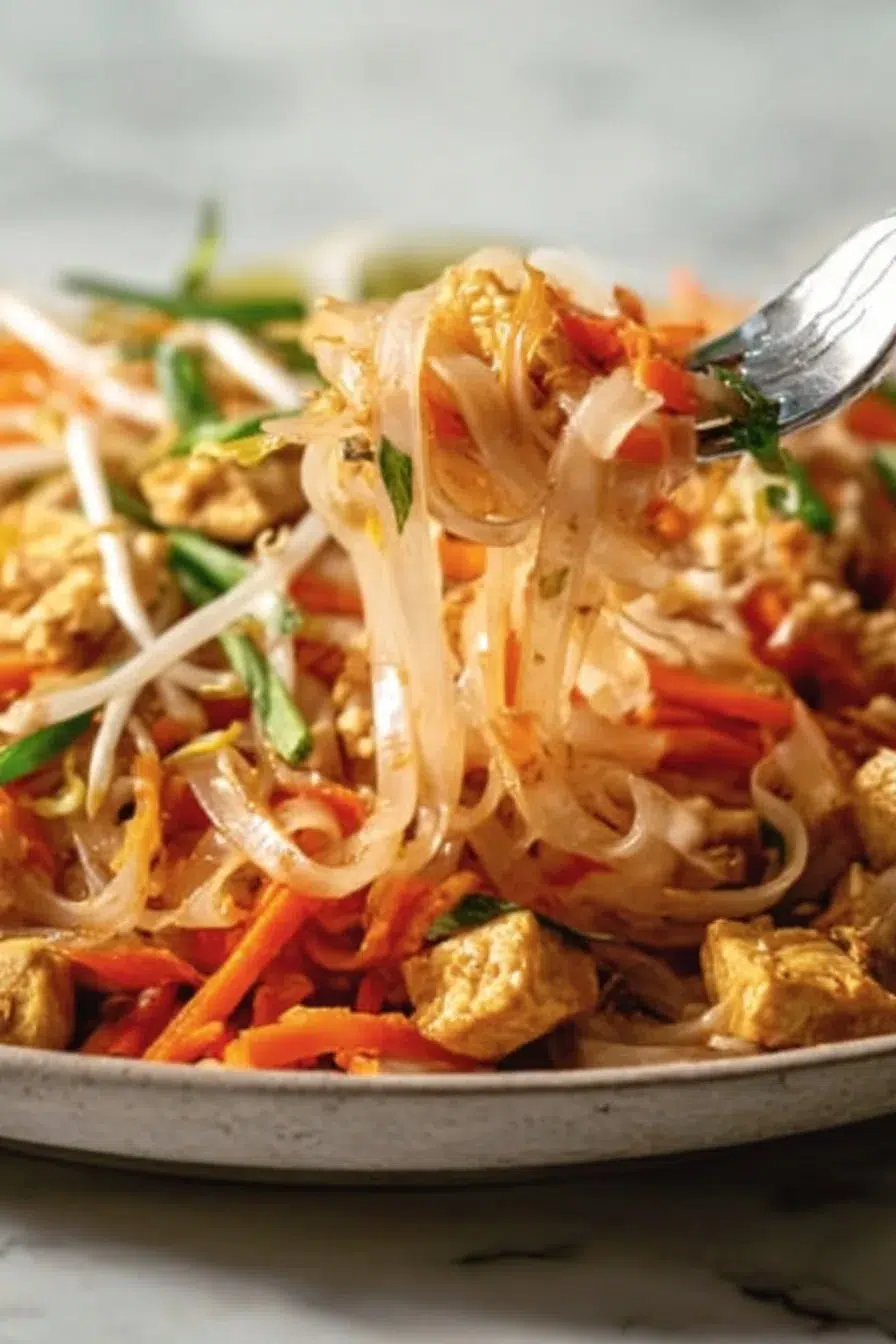 Pad thaï au poulet et tofu