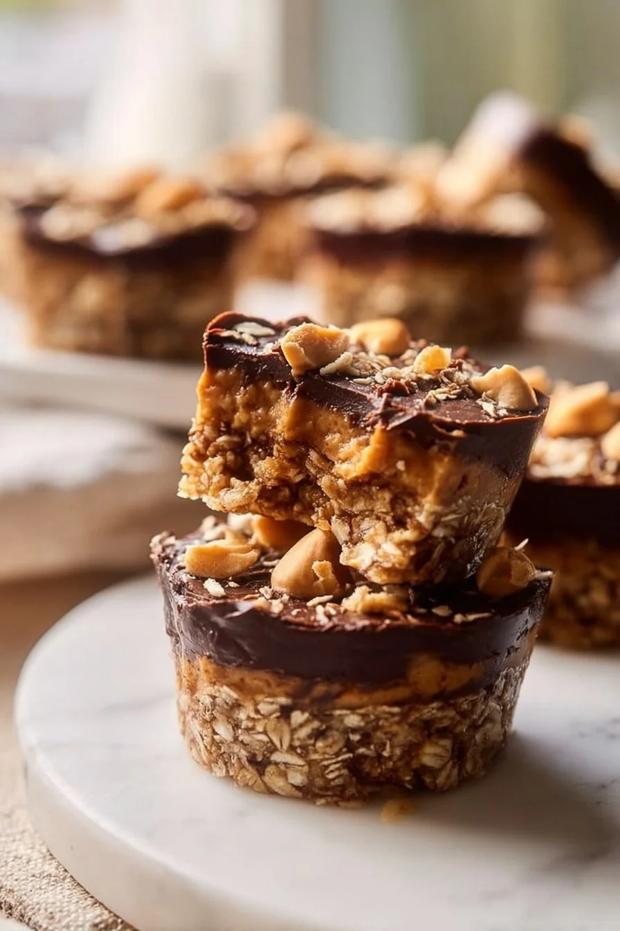 Peanut Butter and Chocolate Oat Bars