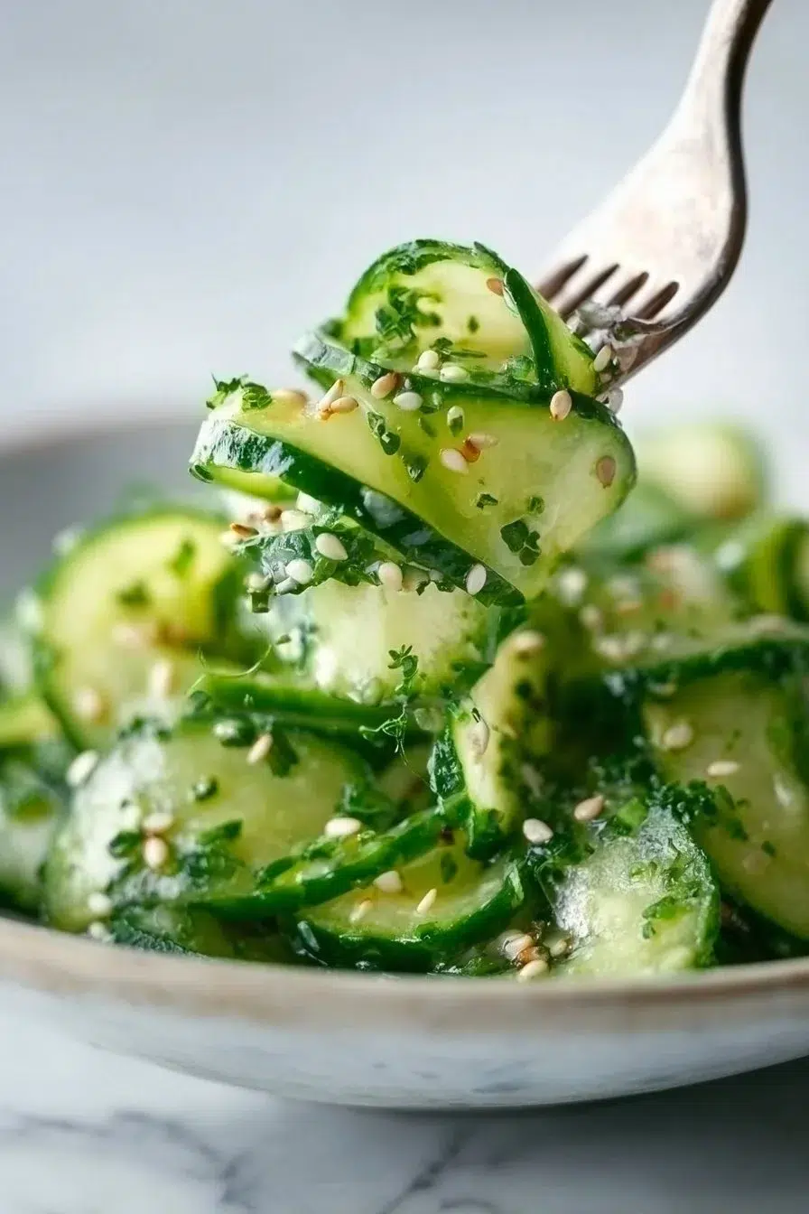 Salade de concombres au sésame