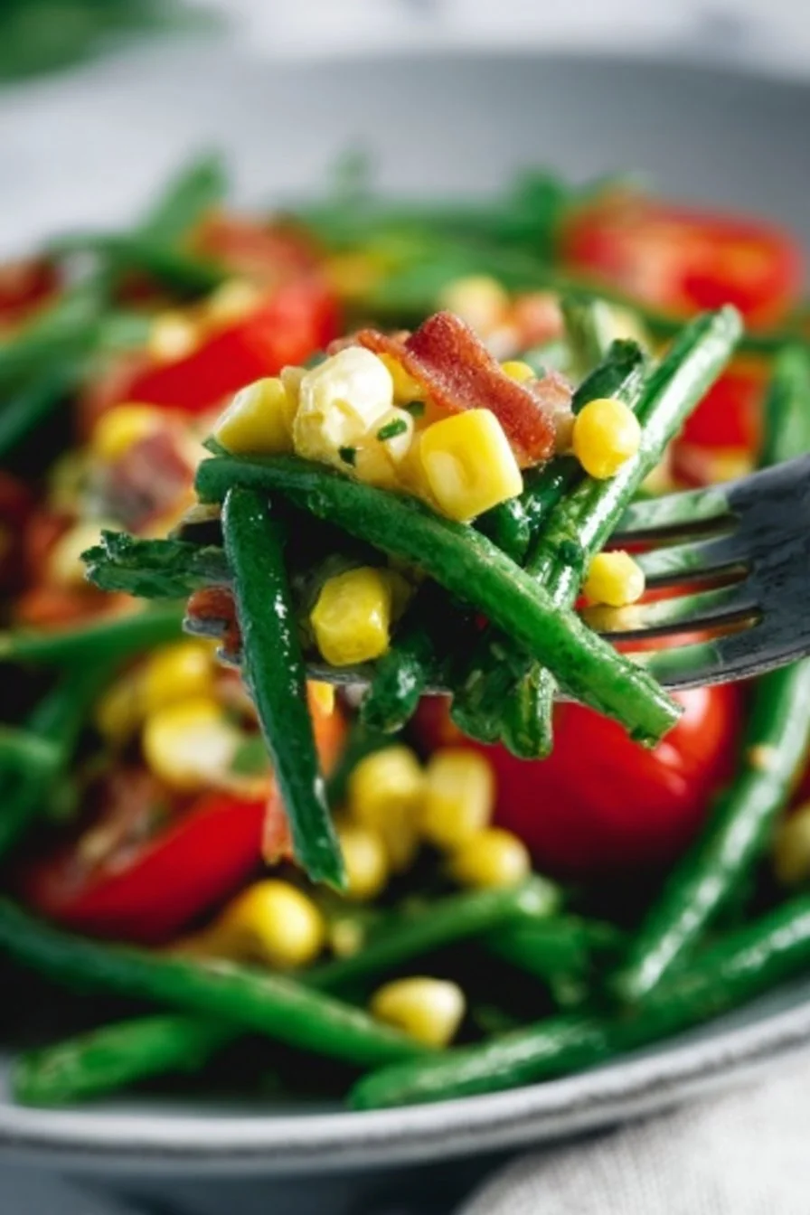 Salade de haricots verts et maïs 2 Salade de haricots verts et maïs